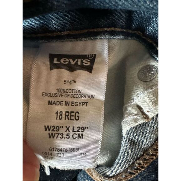 Levi's Men's 514 Cotton Blue Medium Denim Wash Classic Straight Fit Jeans Sz 18R - Picture 4 of 4